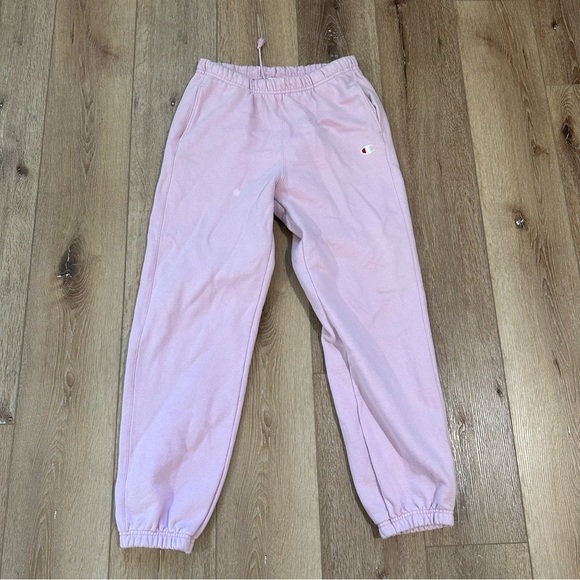 Champion Reverse Weave Women’s Light Pink Cotton Blend Fleece Joggers Size M GUC - Picture 2 of 10